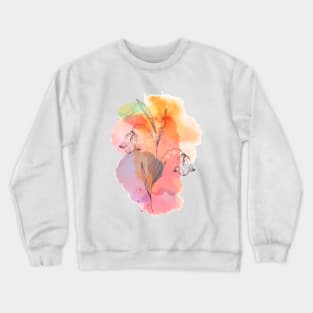 Hand Drawn Flowers and Leaves Artwork Crewneck Sweatshirt